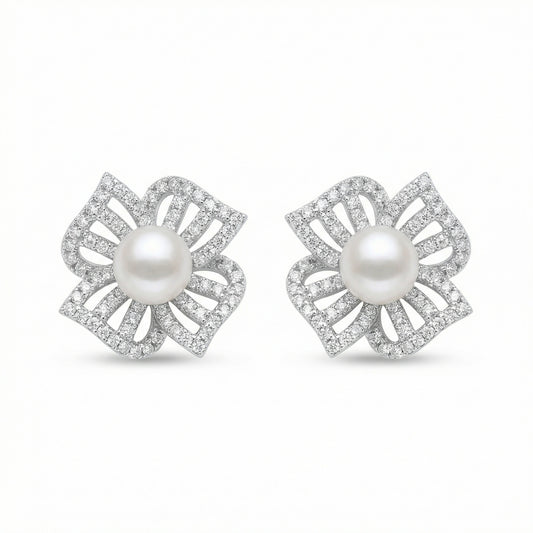 Aros Estrella Plateada Diamante